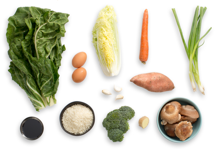 Cabbage & Chard Fried Rice With Sweet Potato & Shiitake - Shiitake (700x477)