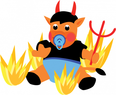 Demon In Diapers - Mikuláš Vector (400x328)