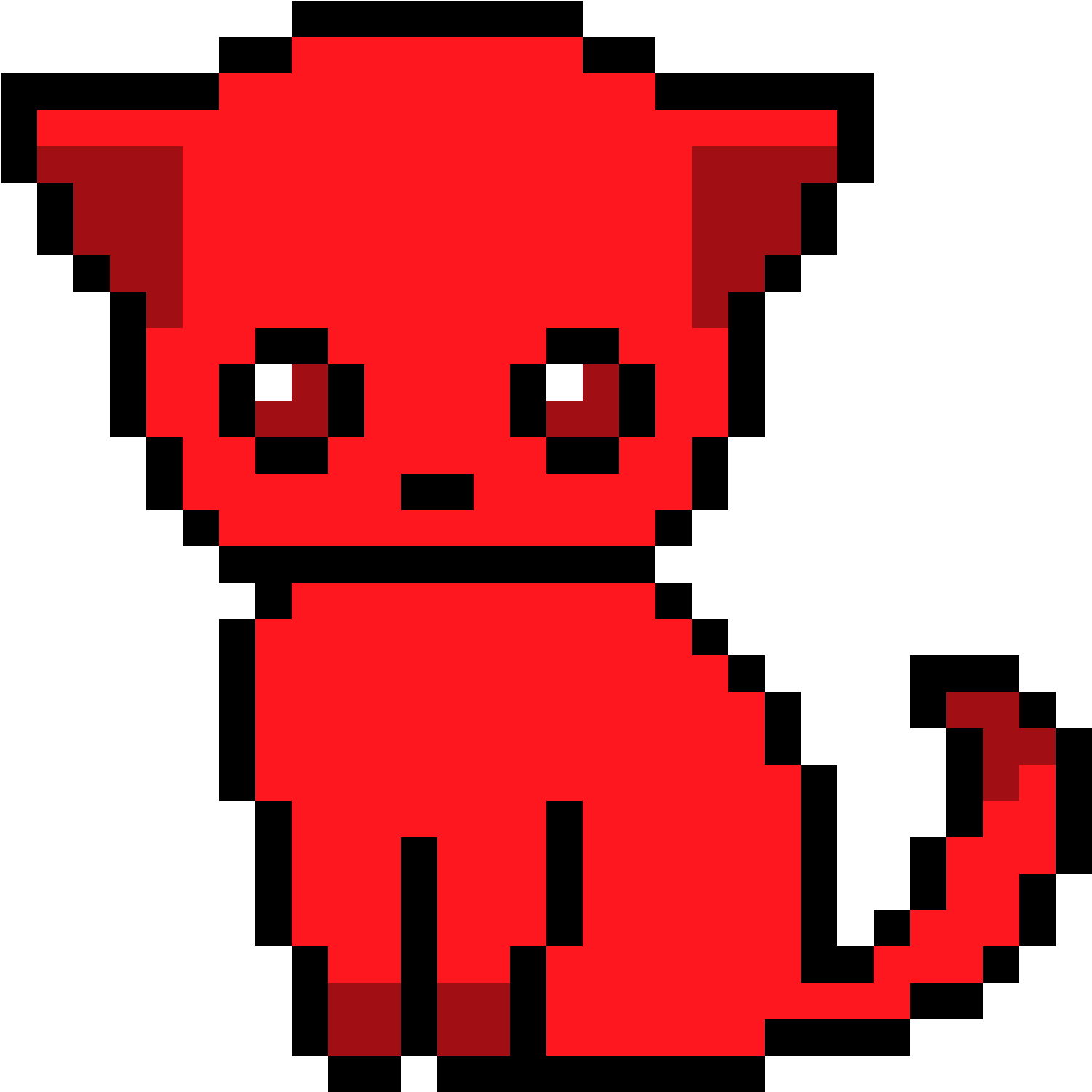 Demon Cat - Pixel Art Cat Rainbow - (1600x1600) Png Clipart Download. 