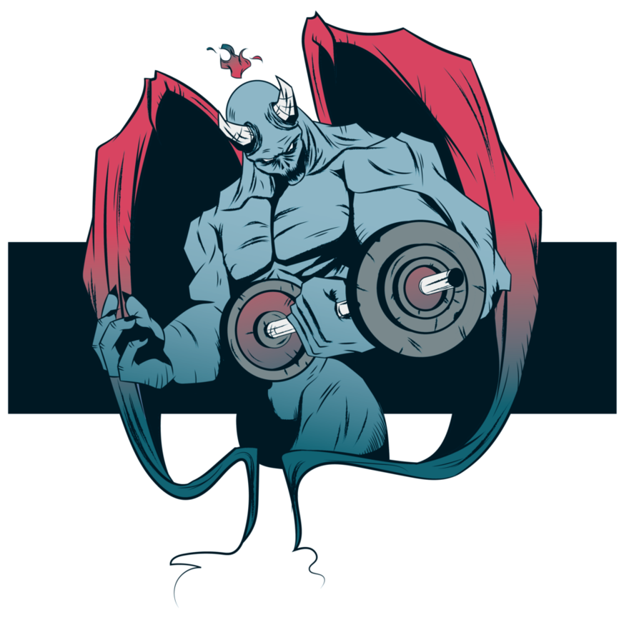 Muscular Demon By Chavantart - Drawing (894x894)