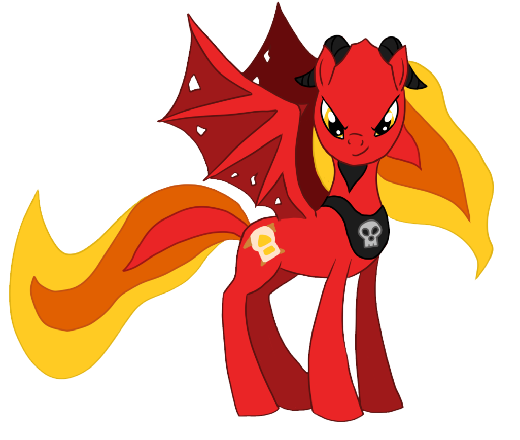 Zaeldra, Demon, Demon Pony, Kil'jaeden, Ponified, Safe, - Cartoon (1024x879)