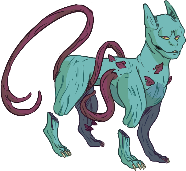 Demon Cat By Nastiadol - Illustration (661x599)