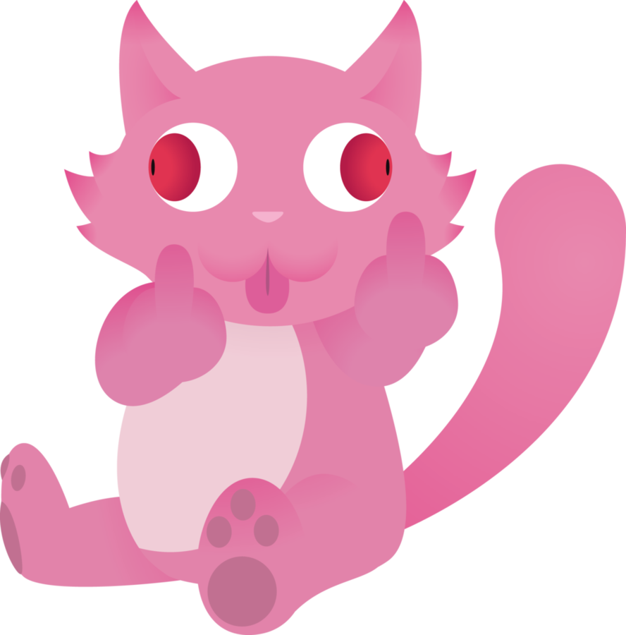 The Cat That Flips The Bird By Dasruedi - Cartoon (888x900)