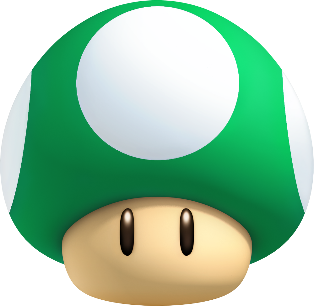 Nintendo Super Mario Party Clipart Printables - Mario 1 Up Mushroom (1000x973)