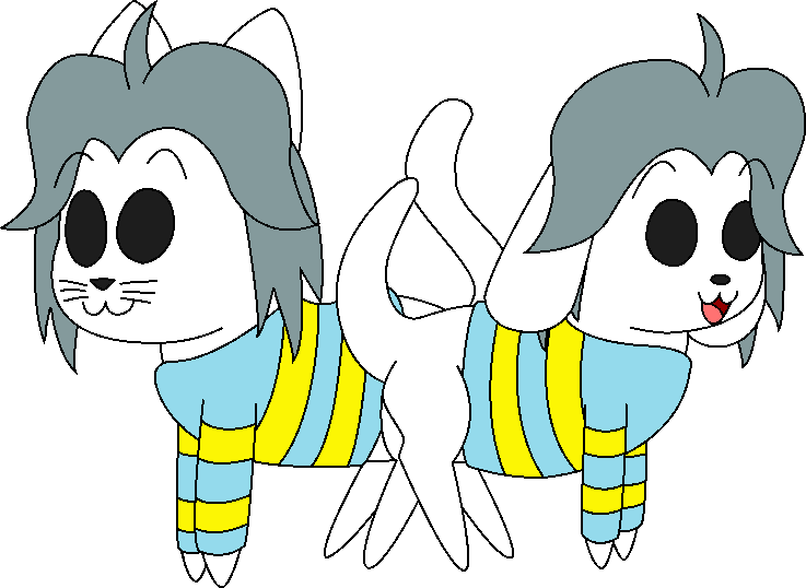 Cat Temmie And Dog - Cartoon (737x538)