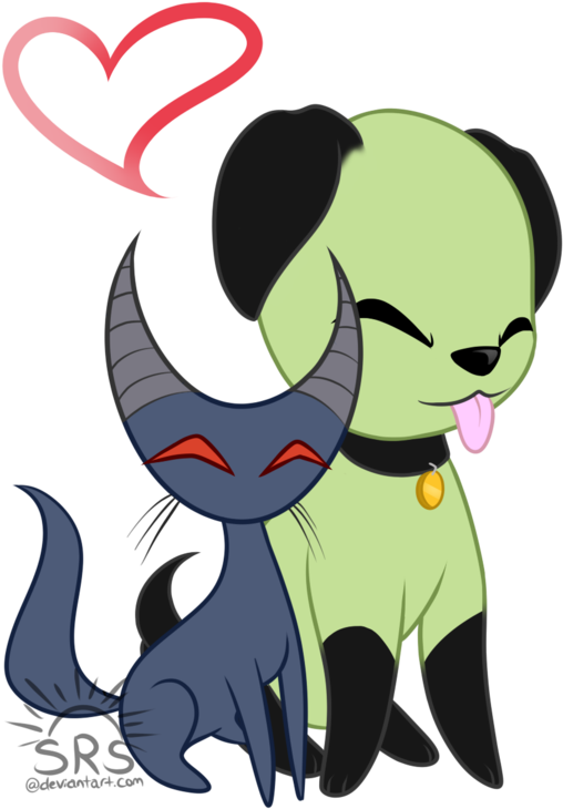 Dog Gir X Cat Mimi By Silentrisingsun - Cartoon (900x900)
