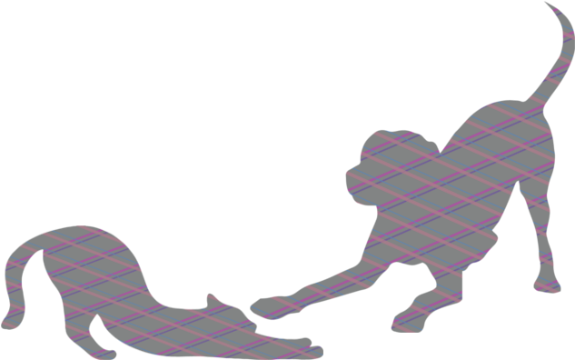 Cat And Dog - Labrador Silhouette (640x400)