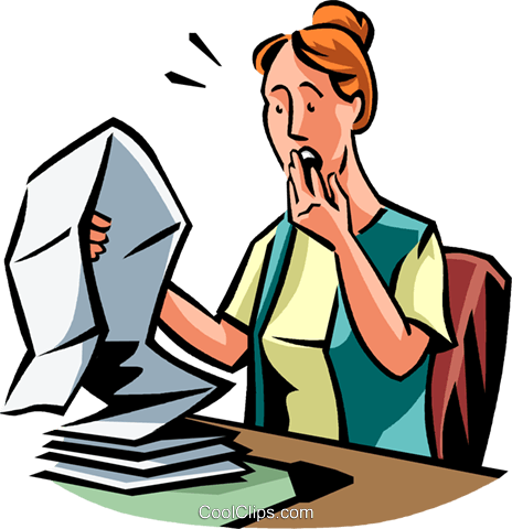 Surprised While Reviewing Paper Work Royalty Free Vector - Illustration (464x480)