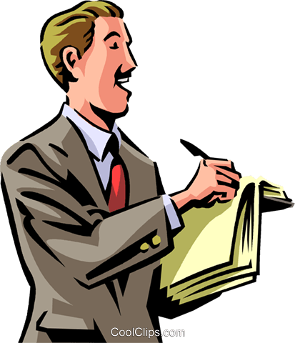 Doing Paperwork Royalty Free Vector Clip Art Illustration - Doing Paperwork Royalty Free Vector Clip Art Illustration (413x480)