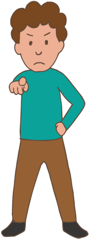 A Man Pointing To A Person - Person (339x480)