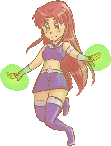 Starfire From Ans Animated Cartoon Decals By Me Flickr - Teen Titans Starfire Gif Moving (360x500)