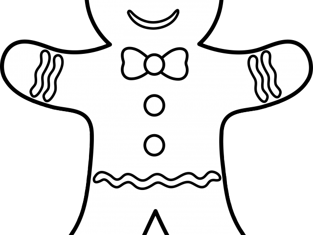 Gingerbread Clipart Coloring Page - Colour In Gingerbread Man (640x480)