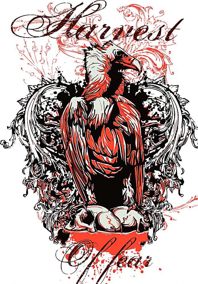 T-shirt Graffiti Illustration - Harvest Of Fear Tile Coaster (696x994)