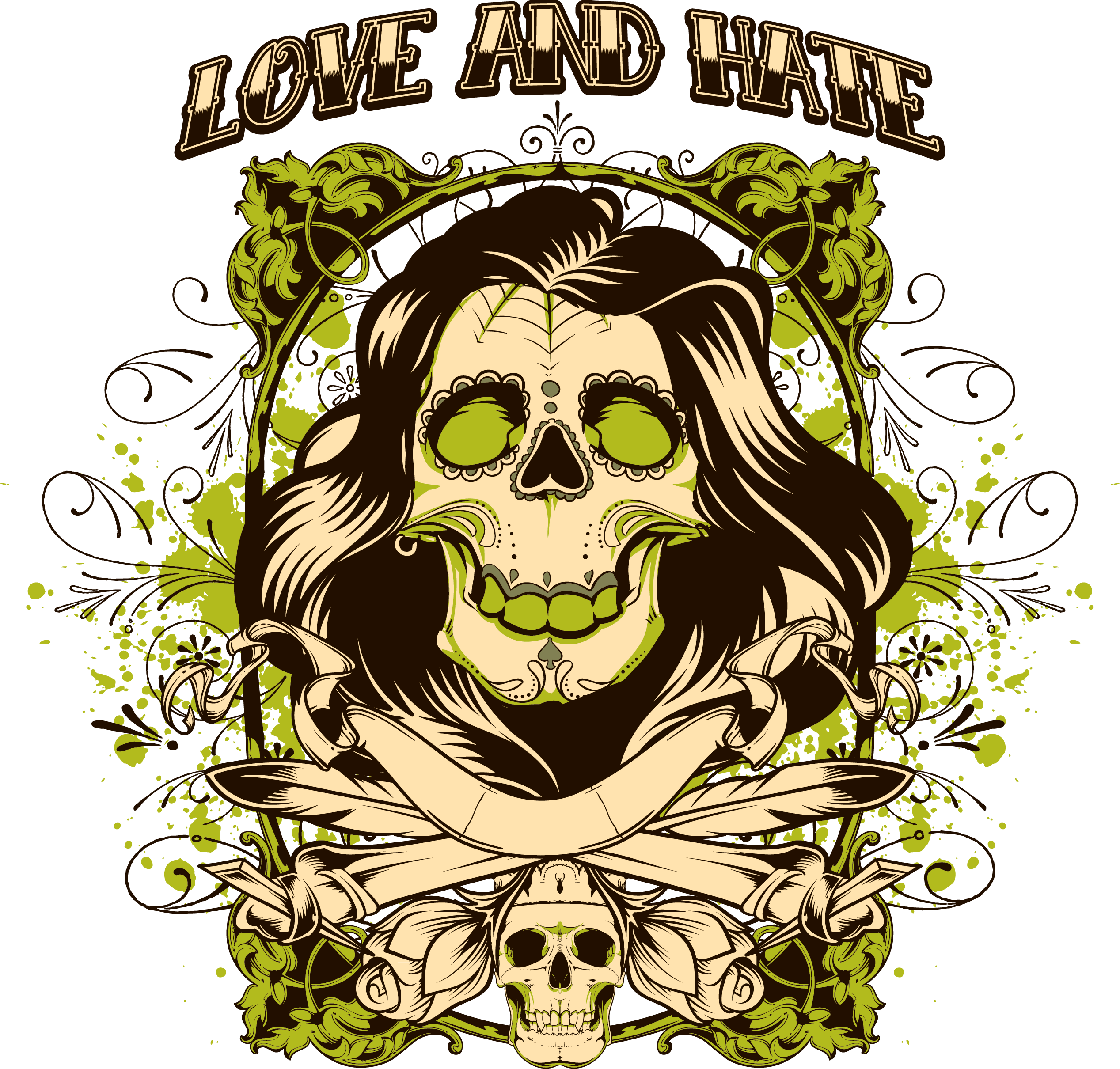 T Shirt Skull Royalty Free Stock Illustration - Mirror Mirror Tote Bag - 16" X 16" (2535x2420)