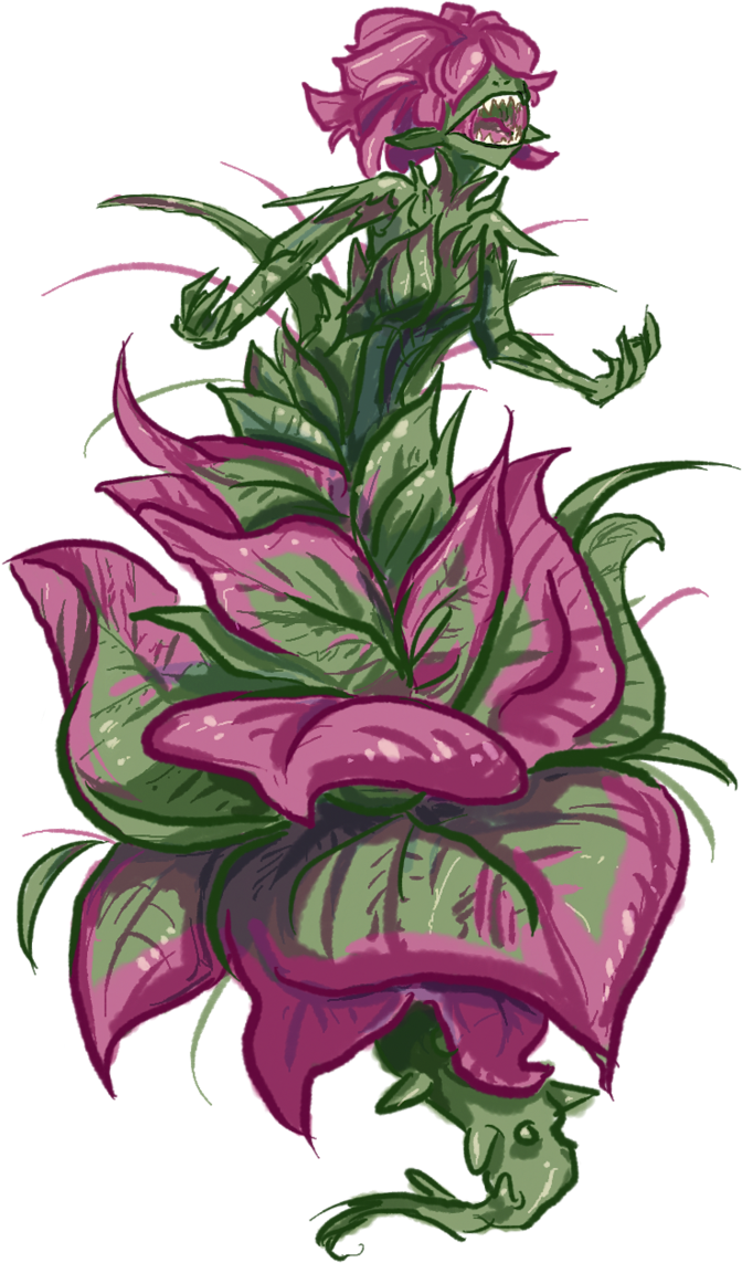 Plant Girl By Ghostfiish - Drawing (685x1166)