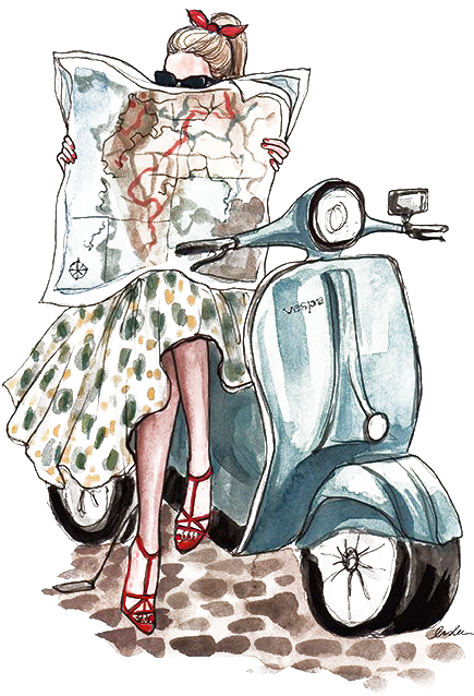 Iphone 5s Iphone 7 Plus Iphone 4s Iphone 6s - Girl On A Vespa Illustration (475x649)
