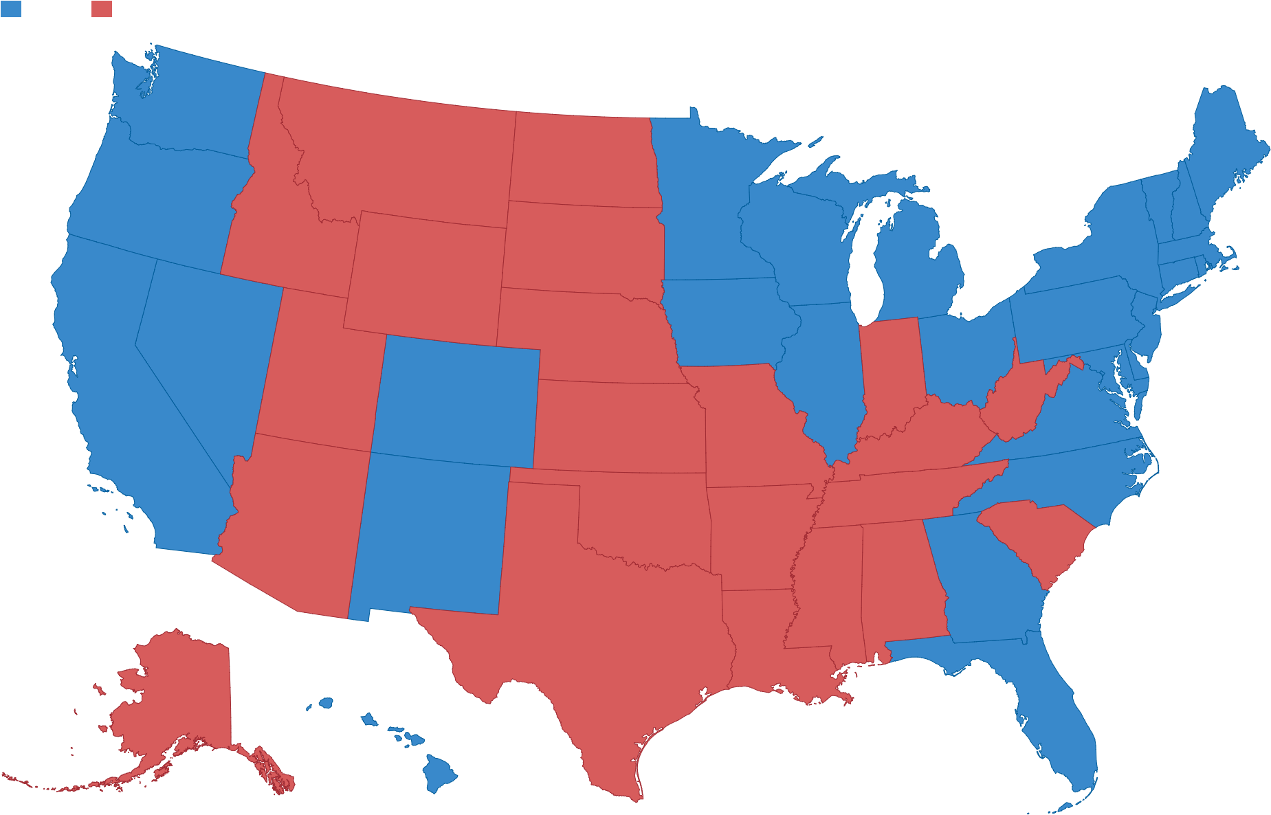 Map Of Landslides In The Us - Red States 2016 Election (1890x1228)