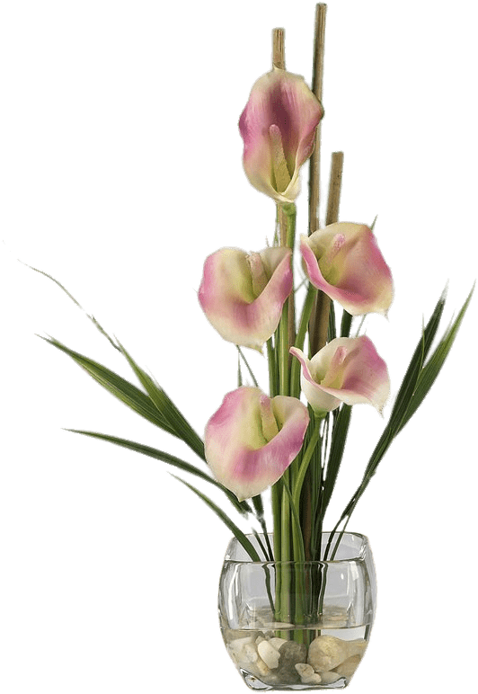 Pink Calla Lilies Composition - Calla Lilly Liquid Illusion Silk Flower Arrangement (800x800)