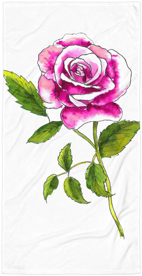 Pink Rose Towel - Hybrid Tea Rose (1000x1000)