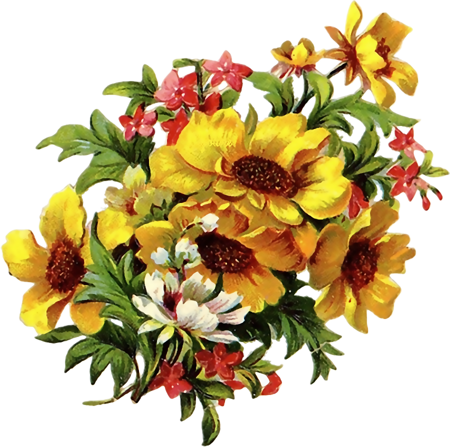 Винтажные Цветы Png Клипарт Vintage Flowers - Adjustable Bronze Ring With Glass Cabochon (900x894)