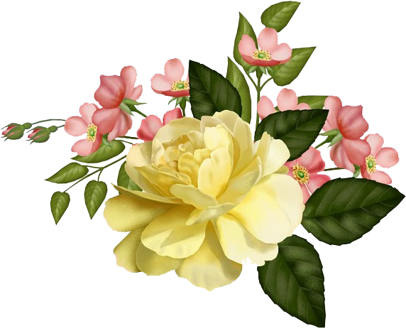 Buscar Con Google - Vintage Yellow Flower Clip Art (639x497)