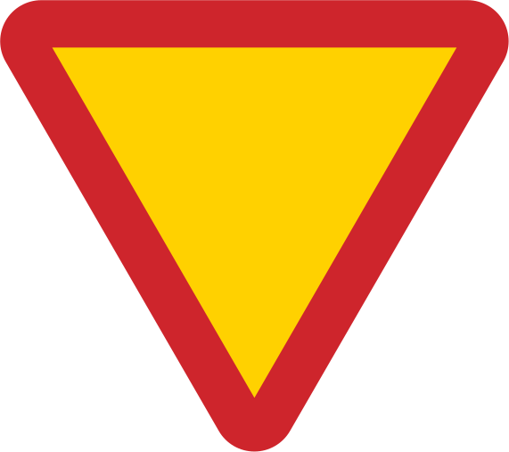 Sweden Road Sign B1 - Yield Right Of Way Sign (571x507)