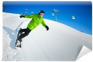 Snowboarder On Pise In High Mountains Wall Mural • - Freeride (400x400)