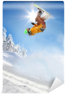 Fotobehang Snowboarder Springen Tegen De Blauwe Hemel - Extreme Sport (400x400)