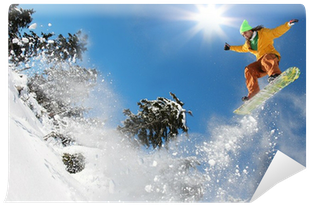 Snowboarder Jumping Against Blue Sky Wall Mural • Pixers® - Phoenix Technologies All In One Computer Corellia 9 (400x400)