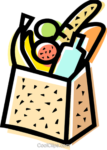 Bag Of Groceries Royalty Free Vector Clip Art Illustration - Food (800x1110)