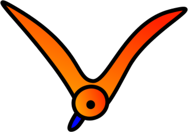 Blue Bird Flying Simple Drawing Cartoon Vector Clip - Clip Art (600x421)