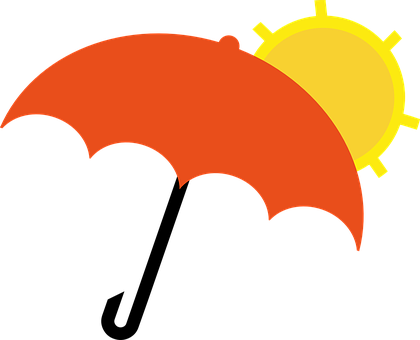 Umbrella Orange Drops Yellow Time Sun Down - ร่ม Png (420x340)