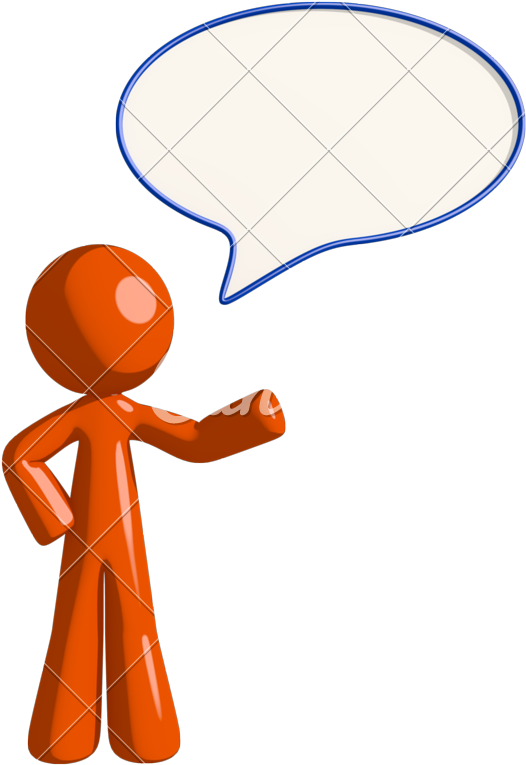 Orange Man Word Bubble - Clipart Orange Man In Thought Bubble (602x800)