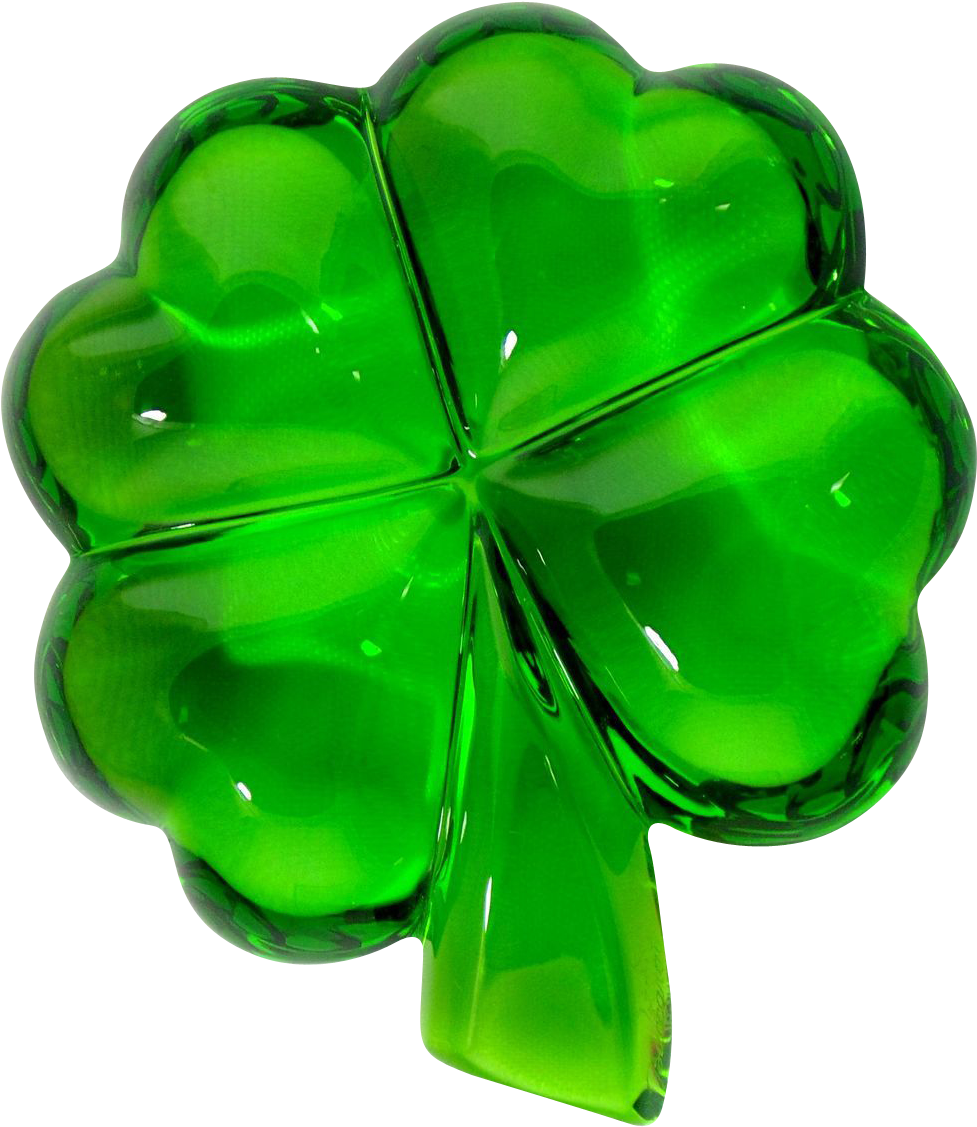 Baccarat Moss Green Four Leaf Clover Paperweight - Shamrock (1126x1126)