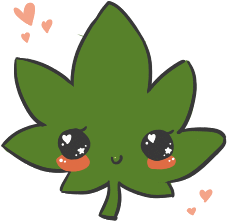Animated Cute Marijuana Pot Leaf - Cute Weed Leaf (500x494)