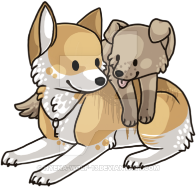 Best Friends By Hyena Wolf 13 - Cartoon (400x378)