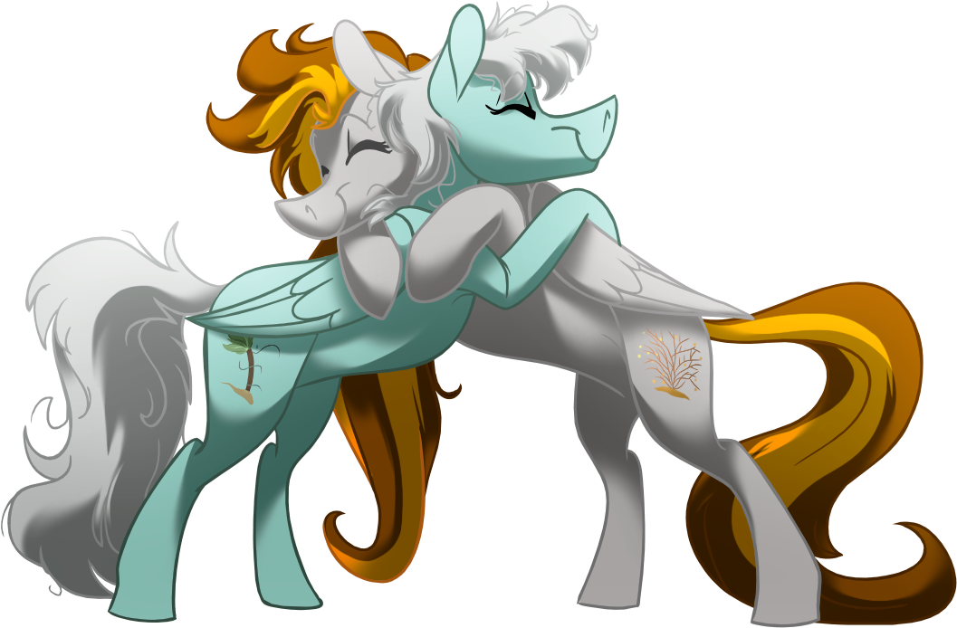 Longmuzzlepony, Best Friends, Couple, Hug, Oc, Oc - Cartoon (1057x694)