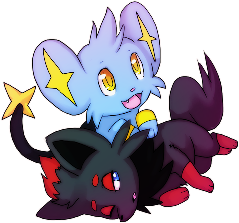 Best Friends By Lost-mutt - Shinx And Zorua (500x500)