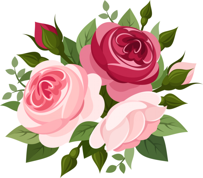 Rose 699*614 Transprent Png Free Download - Bouquet Of Flowers Vector (699x614)