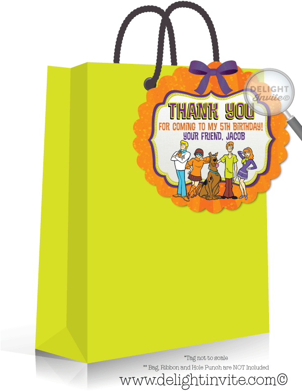 Scooby Doo Birthday Favor Tag - Birthday Goodie Bag Card (613x822)