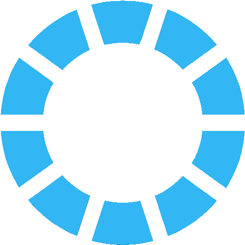 O Blue Segmented Circle - Black And White Rustic Frame (519x512)