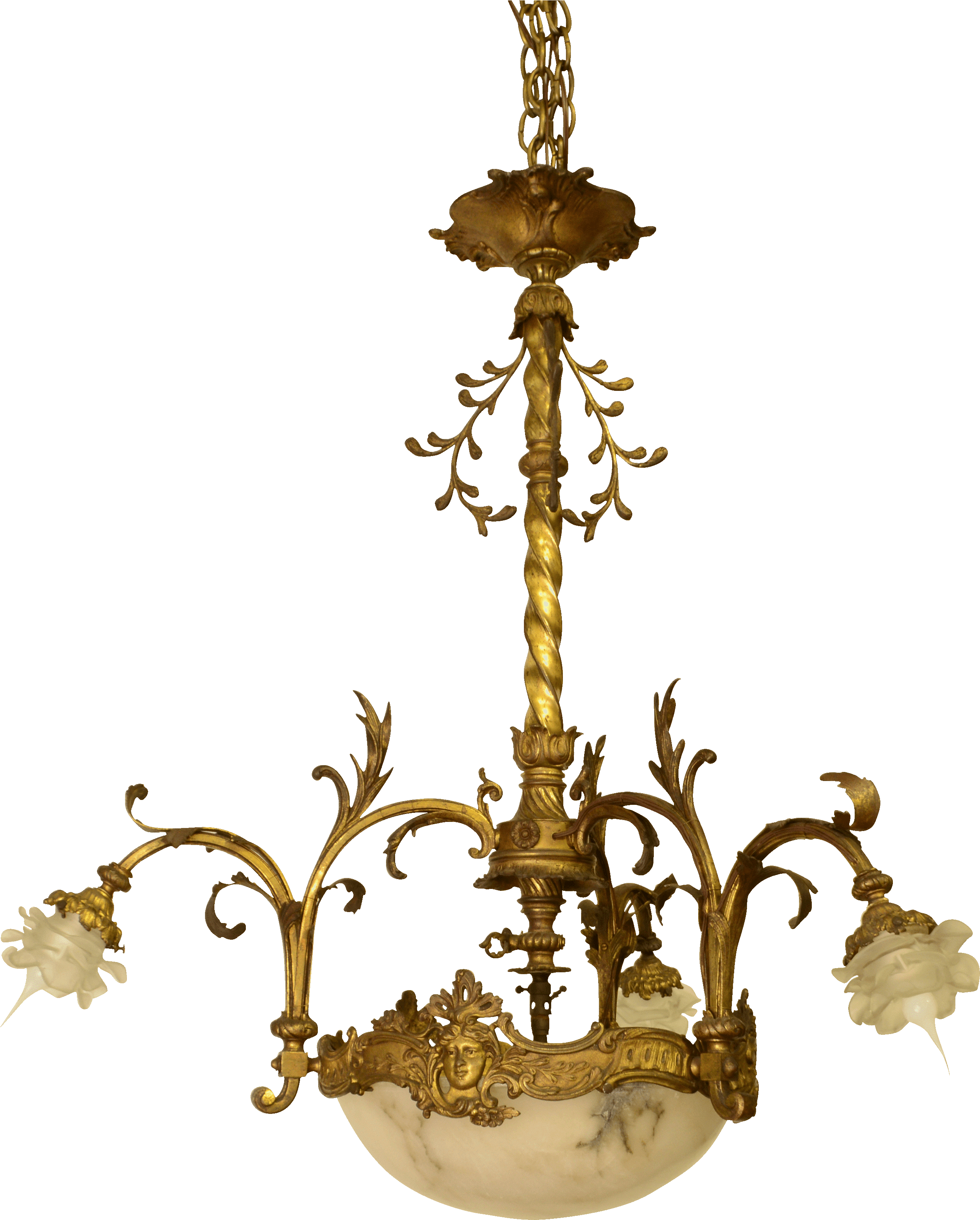 French Alabaster Chandelier New In Stock Antique 19th - Chandelier (3012x3424)