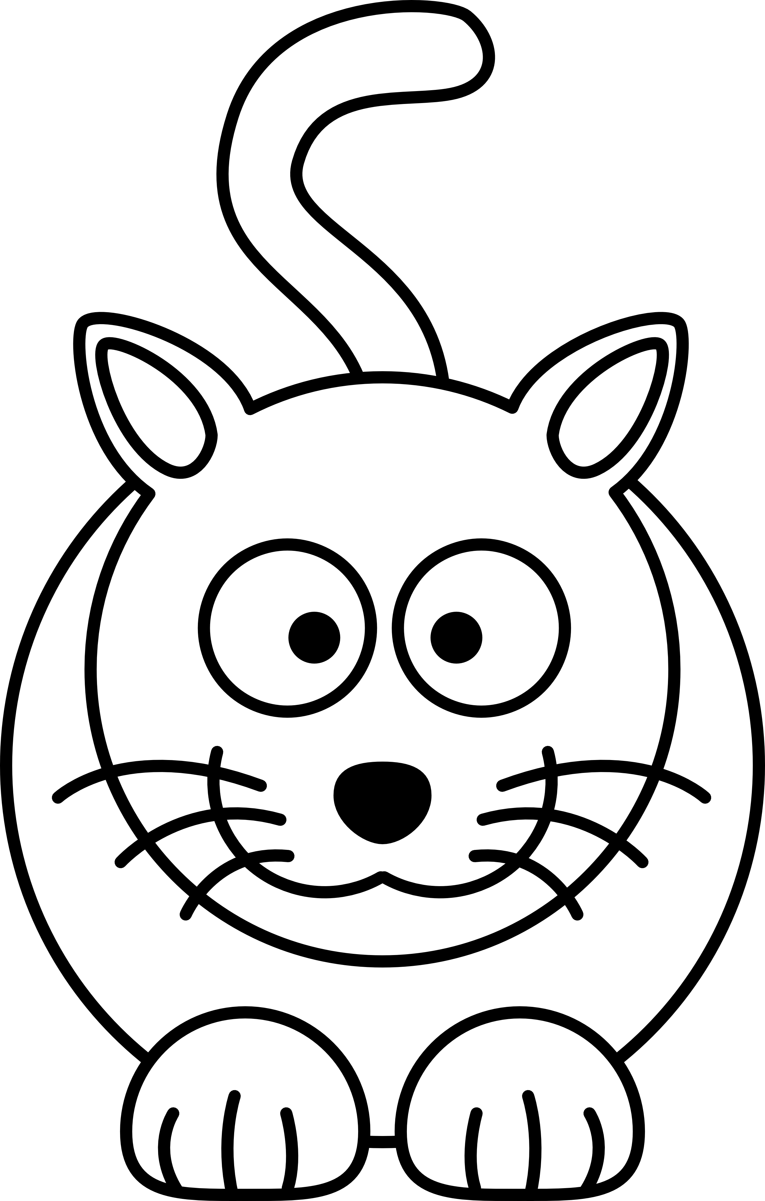 Clipart Of Cat, - Black And White Cartoon Cats (2555x4009)