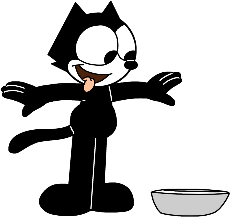 Felix Sees Milk Bowl By Marcospower1996 - Cartoon (894x894)
