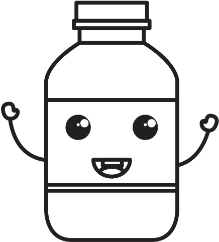 Milk Bottle Kawaii Character - Milk Bottle (550x550)