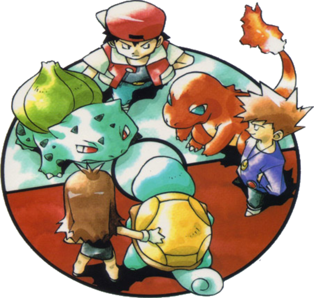 Pokemon Game Character Archive - Pokemon Gen 1 Art (636x603)