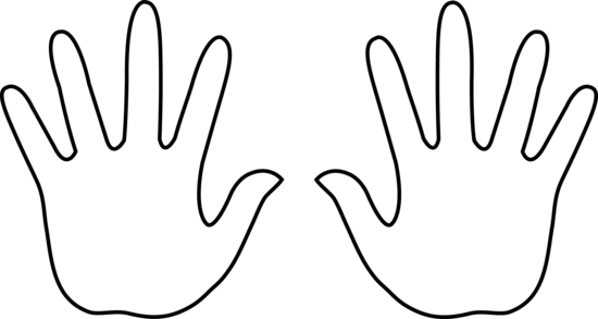 Handprints Clipart - White Hand Prints (550x293)