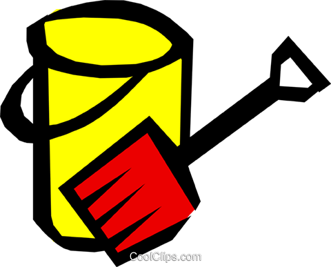 Pail & Shovel Royalty Free Vector Clip Art Illustration - Pail & Shovel Royalty Free Vector Clip Art Illustration (480x387)