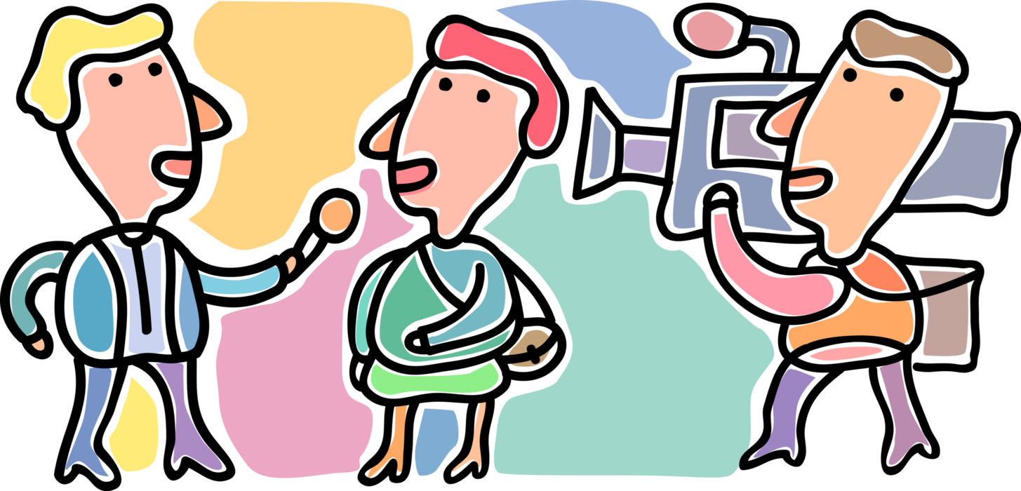 Interview With Reporter - News Interview Clipart (1455x700)