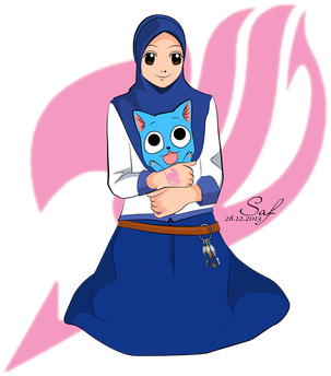 "finally An Internet Connection" Hi This Is Alif Age - Lucy Heartfilia Hijab (350x350)